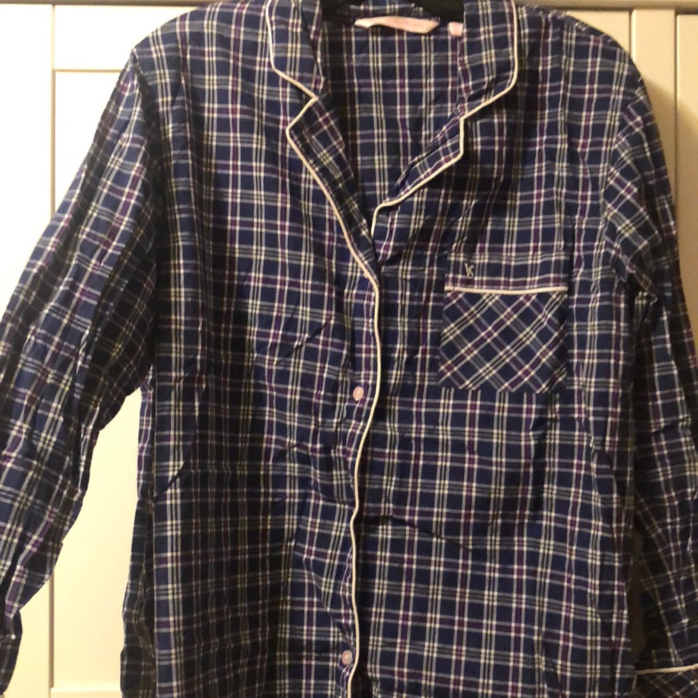 Blue Plaid Victoria Secret Sleep set
